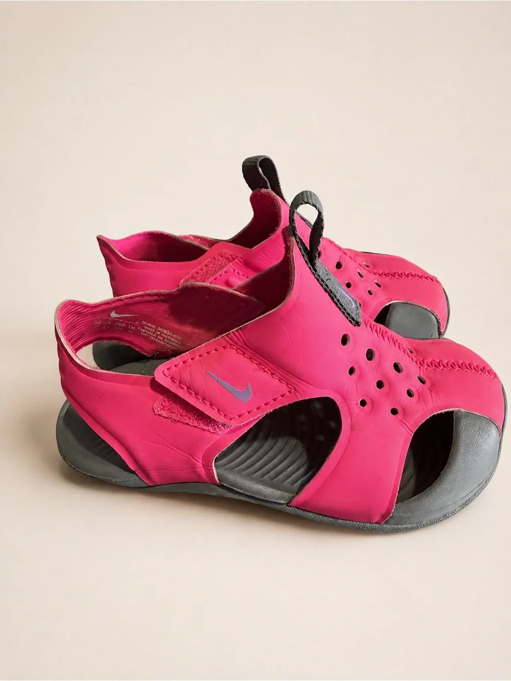 Nike Kids Hot Pink and Gray Water Sandals